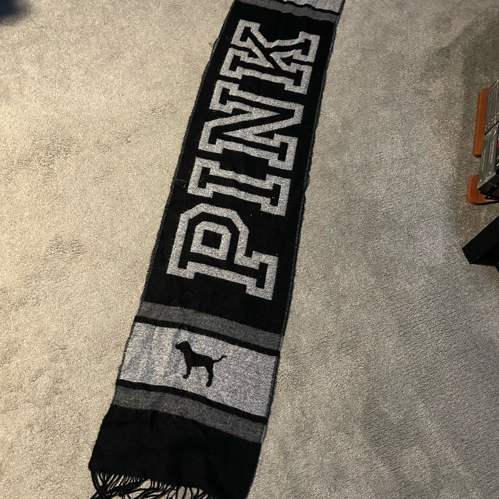 PINK Victoria's Secret Black and Gray Scarf